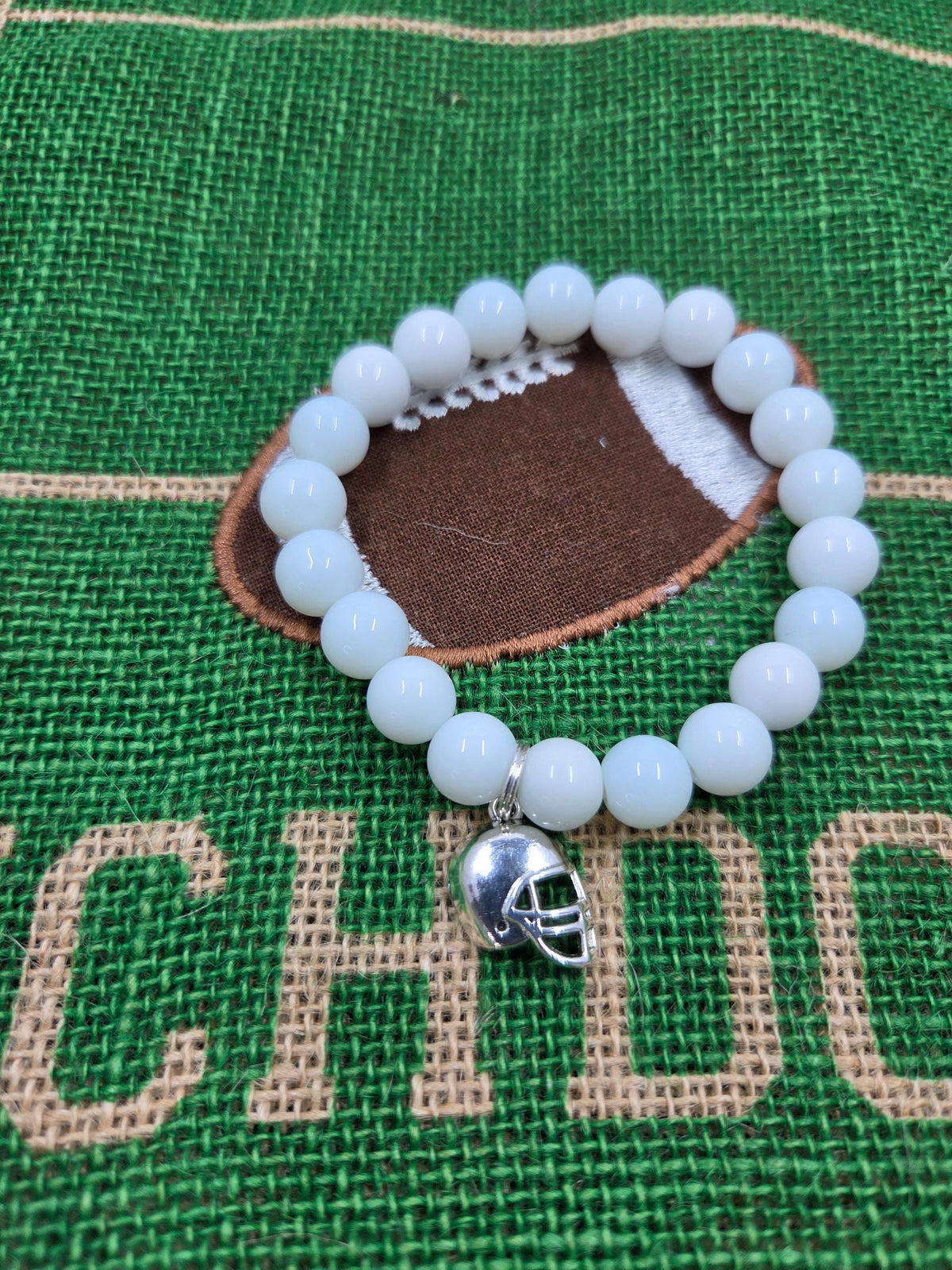 Steelers Inspired Handmade Football Charms Bracelets Set