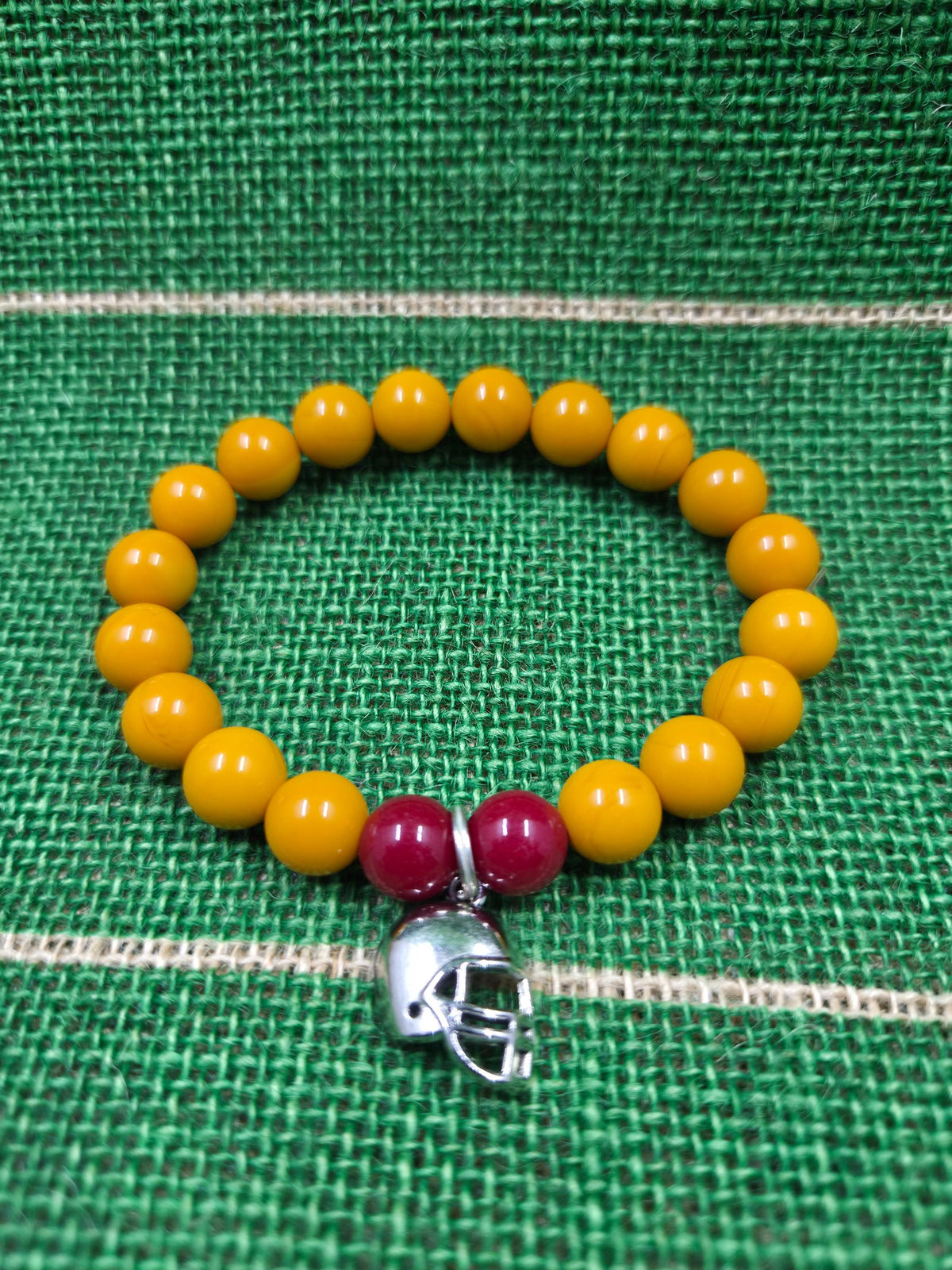 Commanders Inspired Handmade Football Charm Bracelets Set