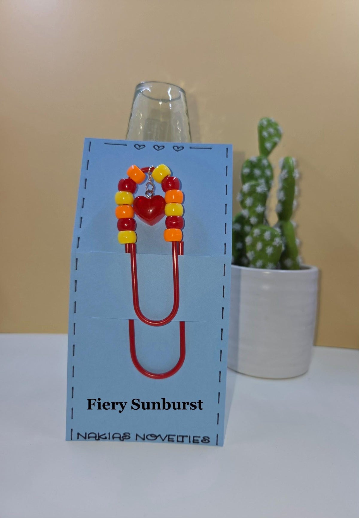 Beaded Jumbo Paper Clips with Heart Charms | Colorful Planner Accessories