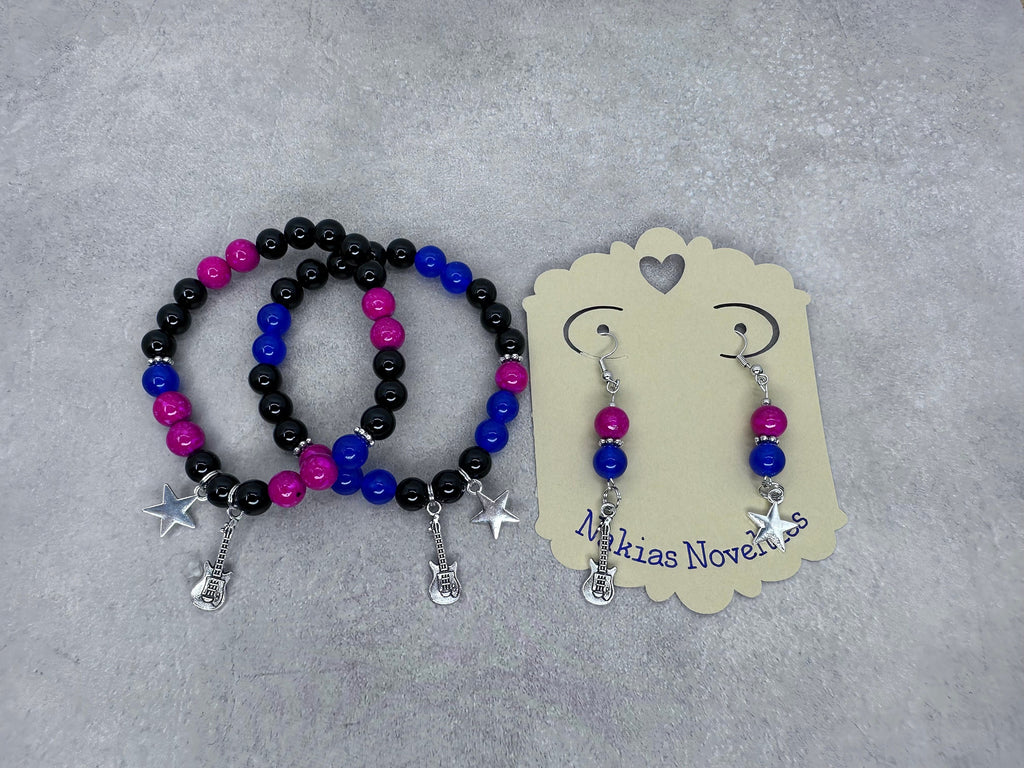 TV Girl Inspired Beaded Bracelet Earring Set
