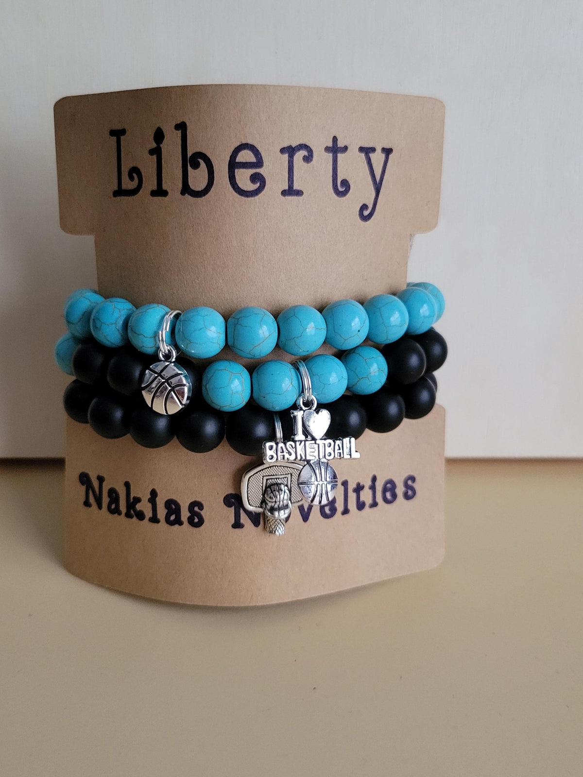 Liberty WNBA Inspired Basketball Charm Bracelets Set