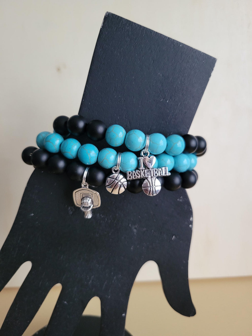 Liberty WNBA Inspired Basketball Charm Bracelets Set
