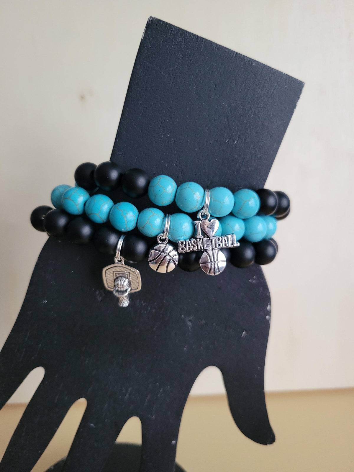 Liberty WNBA Inspired Basketball Charm Bracelets Set