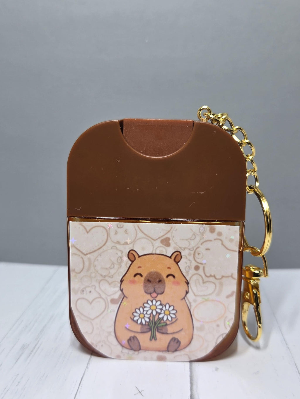 Capybara Hand Sanitizer Keychain