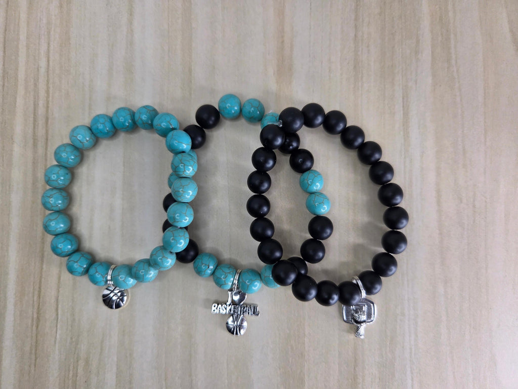 Liberty WNBA Inspired Basketball Charm Bracelets Set