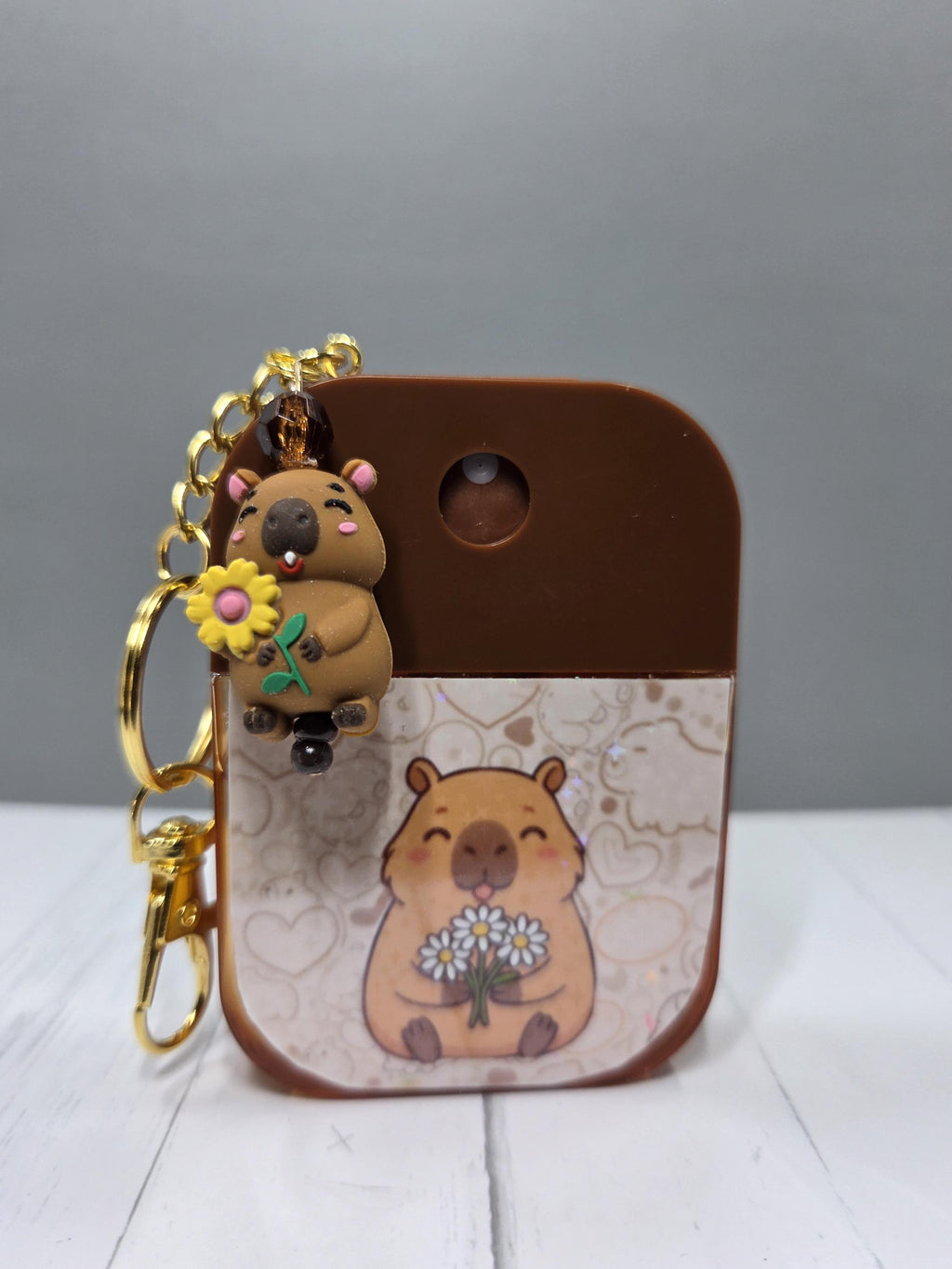 Capybara Hand Sanitizer Keychain