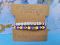 Vikings Inspired  Football  Clay Bracelet and Earrings Minnesota Team Spirit  Game Day Jewelry