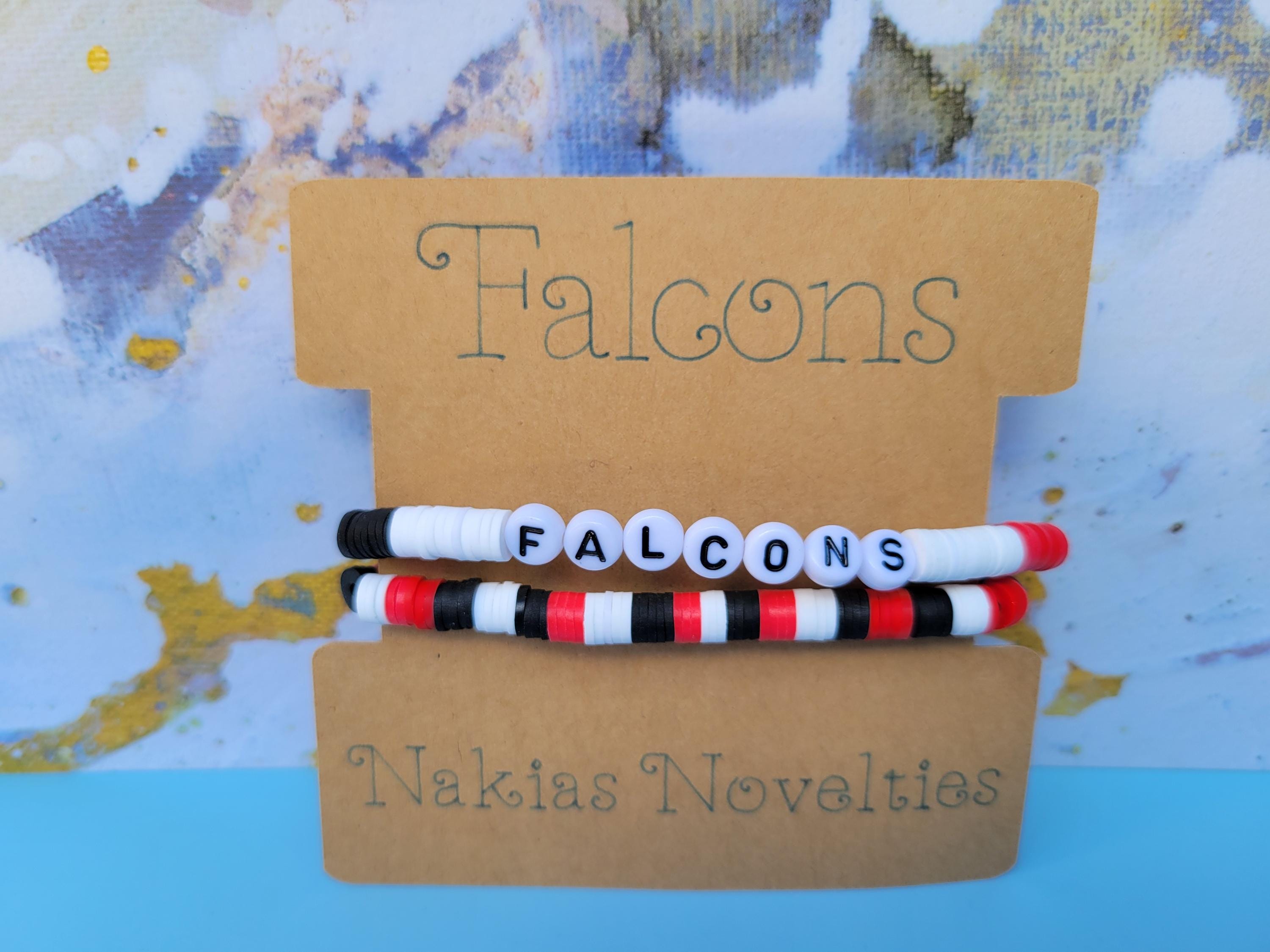 Falcons Inspired Clay Bead Bracelet and Earrings Atlanta Game Day Team Jewelry