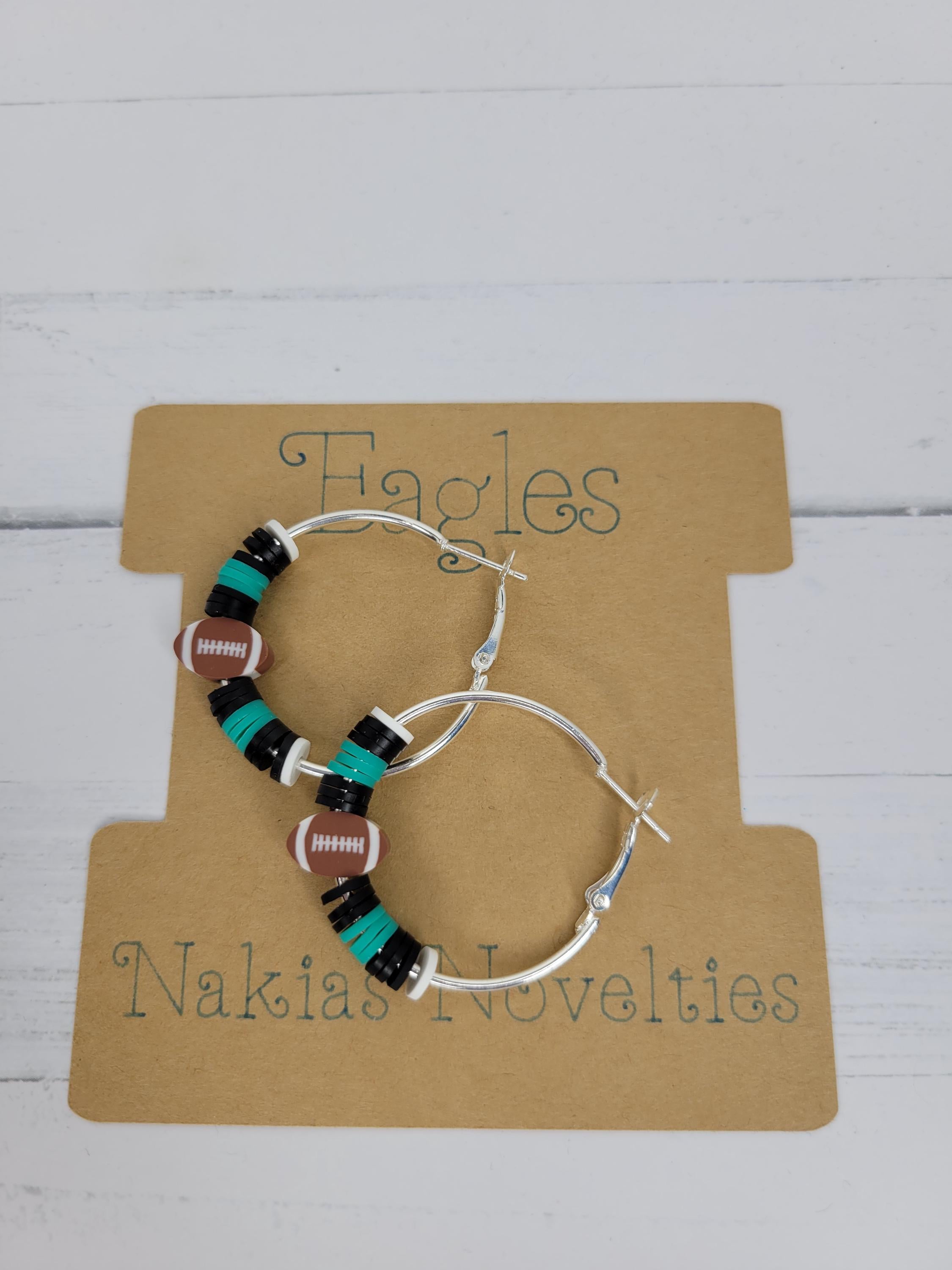 Eagles Clay Bead Bracelet Earrings Set Philadelphia Team Spirit Jewelry