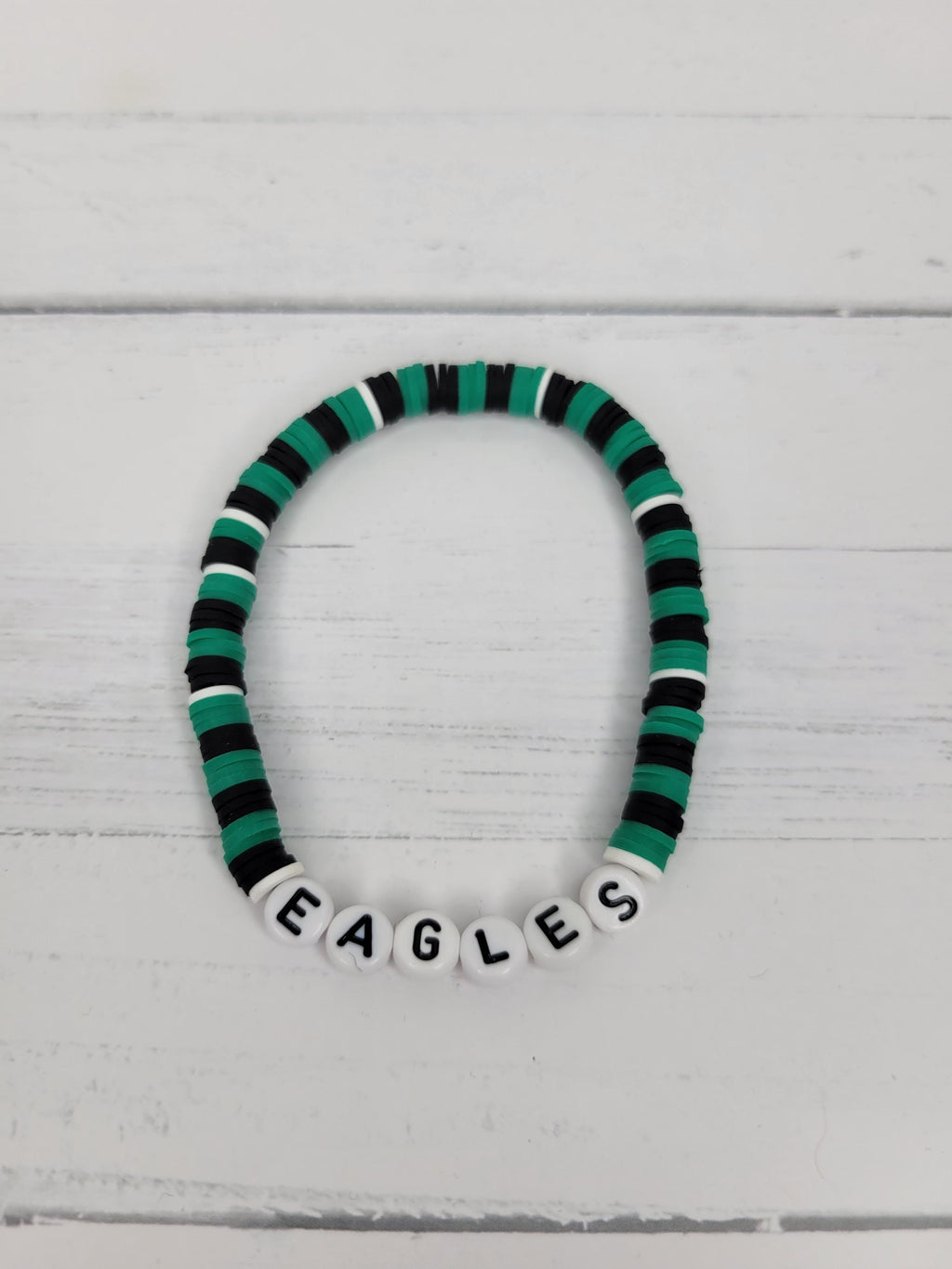 Eagles Clay Bead Bracelet Earrings Set Philadelphia Team Spirit Jewelry