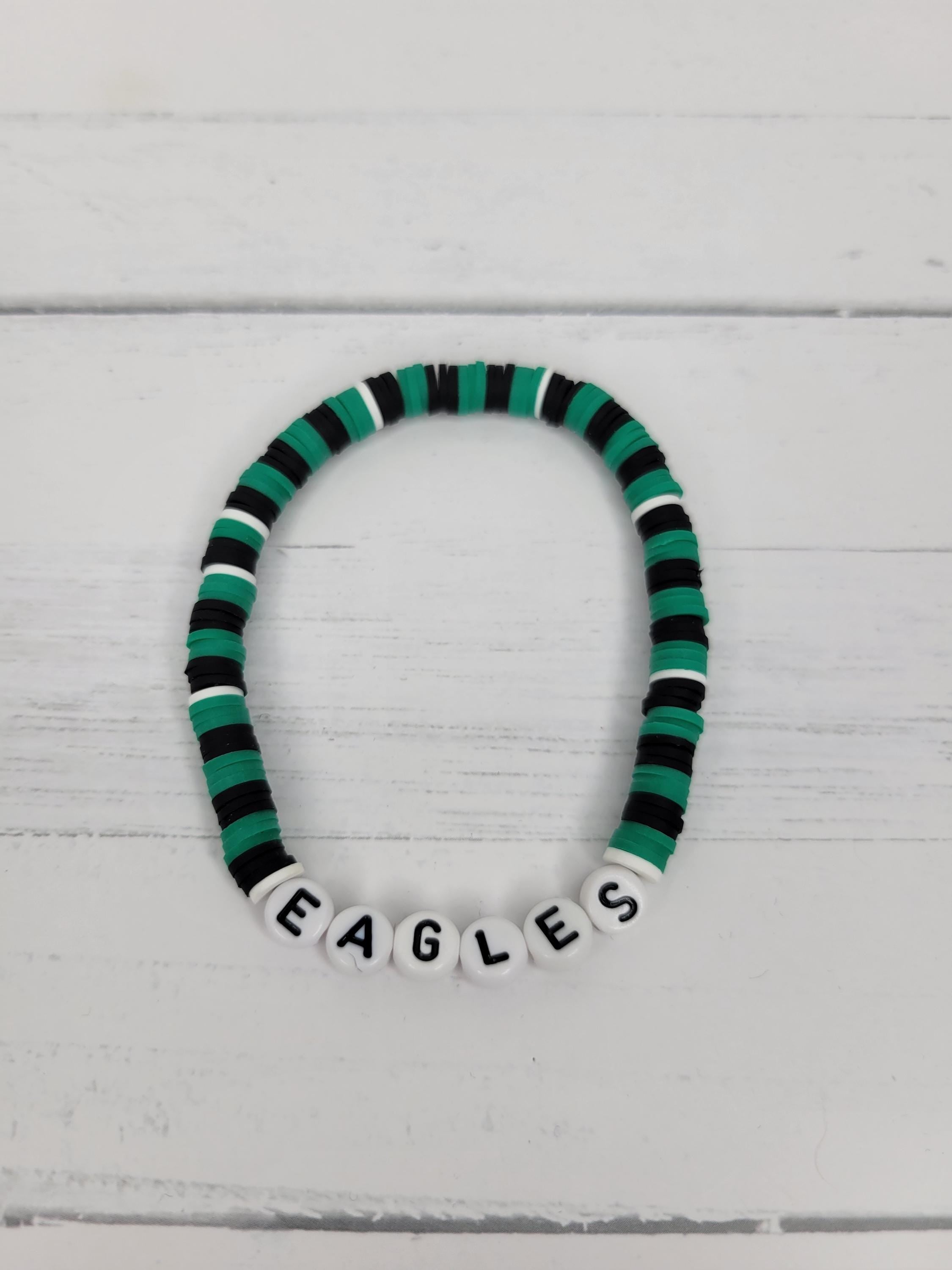 Eagles Clay Bead Bracelet Earrings Set Philadelphia Team Spirit Jewelry