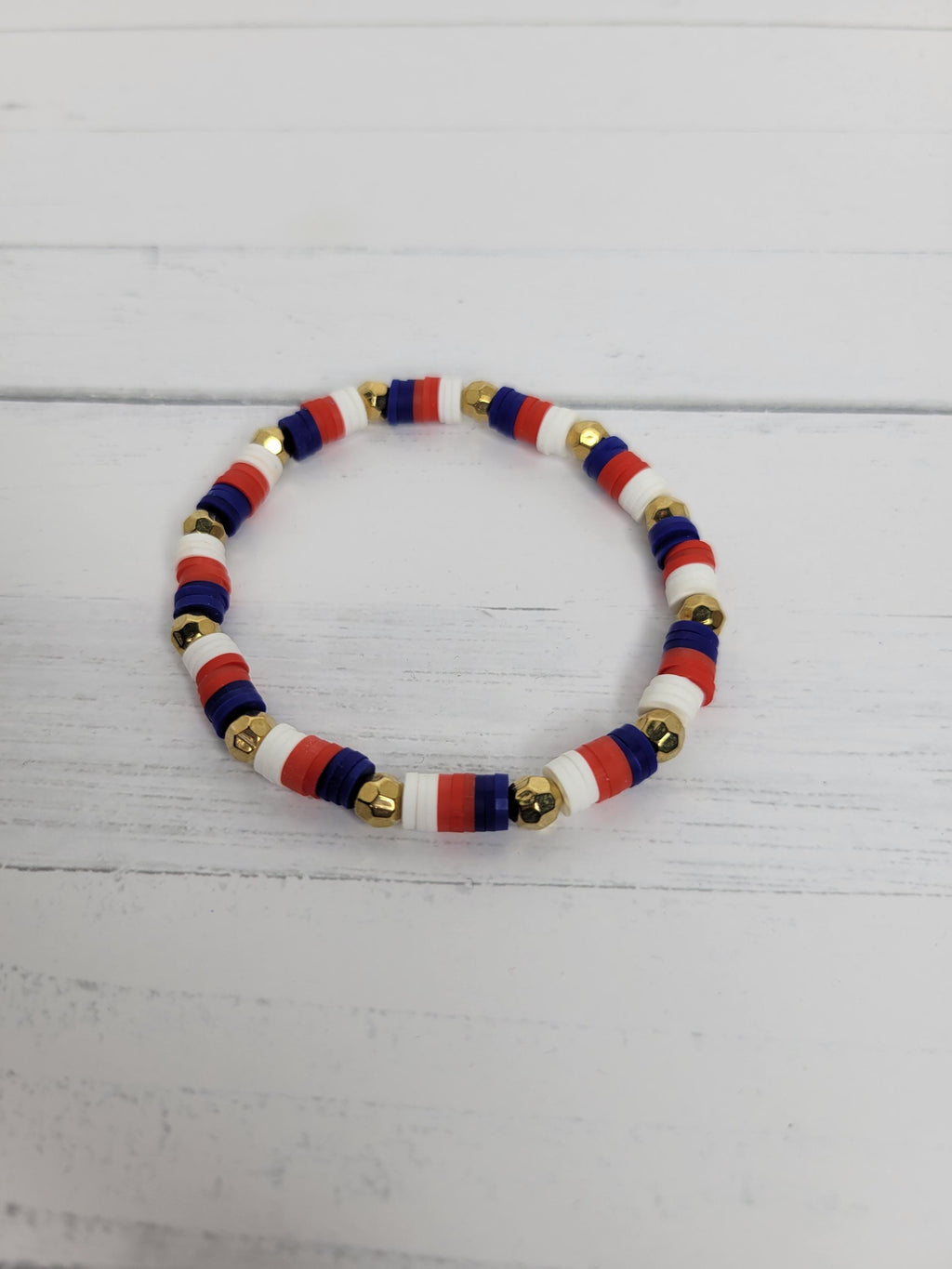 Giants Inspired Clay Bead Bracelets Earrings Set New York Football Team Spirit