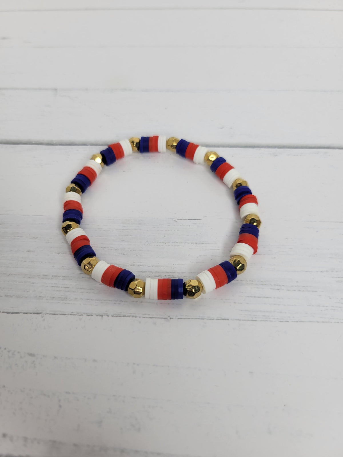 Giants Inspired Clay Bead Bracelets Earrings Set New York Football Team Spirit