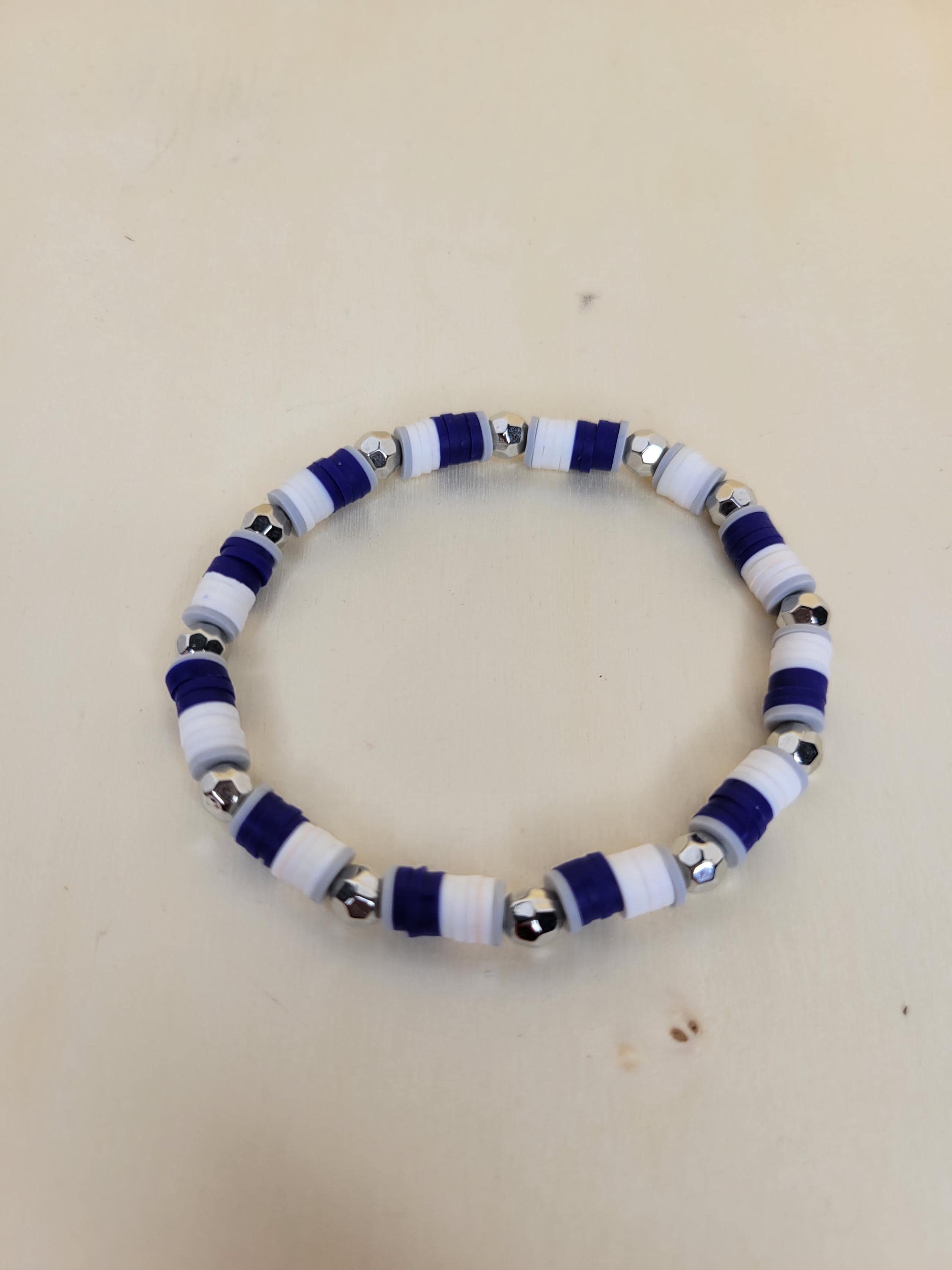 Cowboys  Inspired Clay Bead Bracelet: Football Game Day Team Jewelry