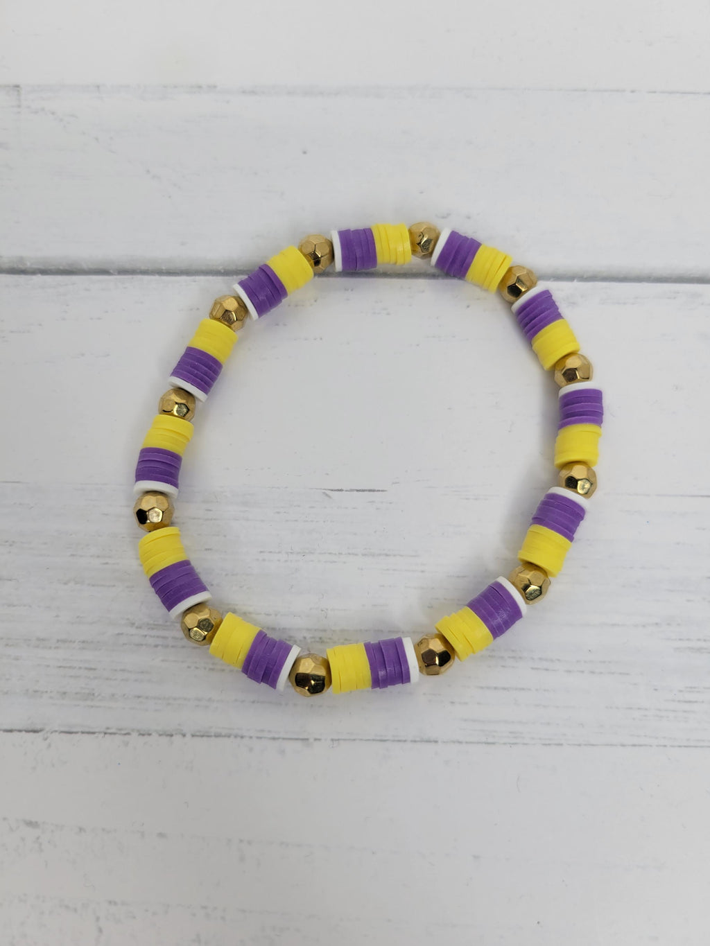 Vikings Inspired  Football  Clay Bracelet and Earrings Minnesota Team Spirit  Game Day Jewelry