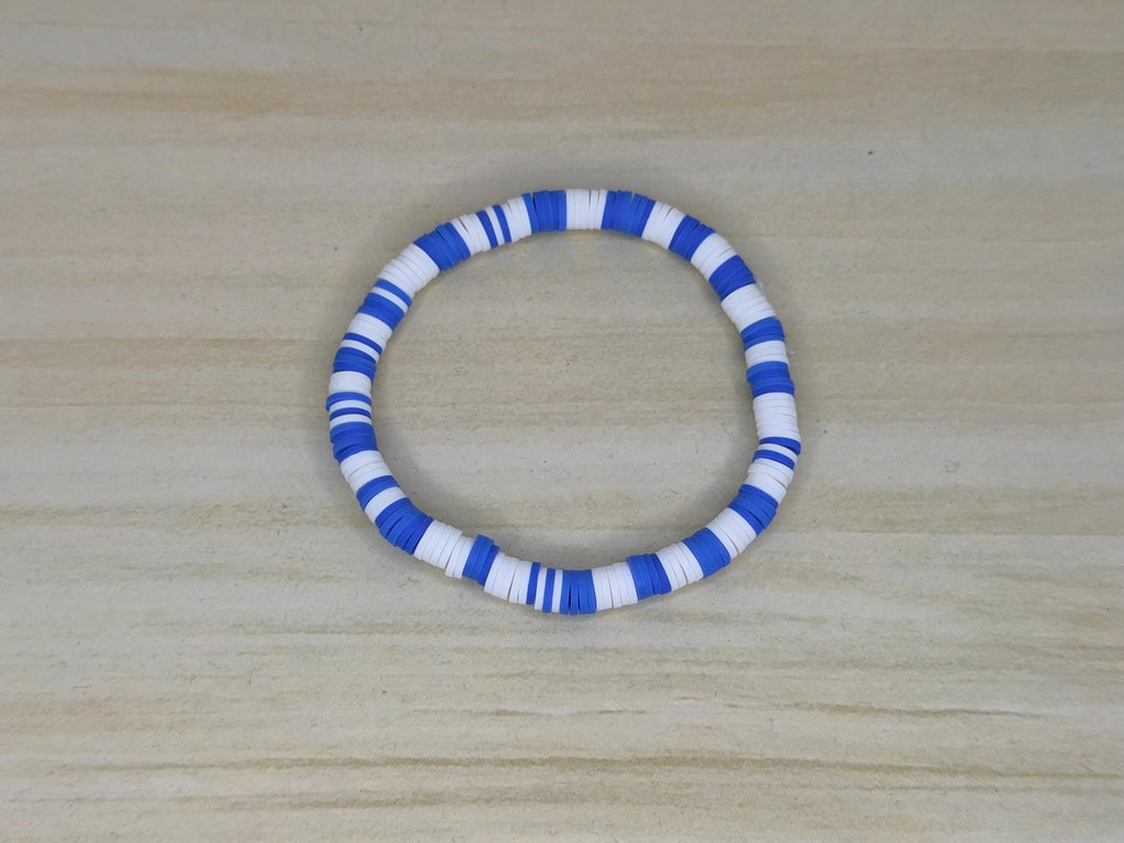 Colts Inspired Clay Bead and Earrings Set Denver Team Spirit Jewelry Game Day