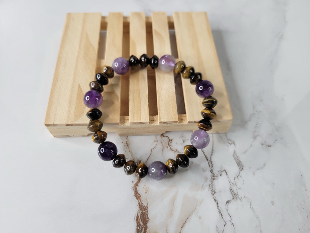 Tiger’s Eye / Amethyst Bracelet