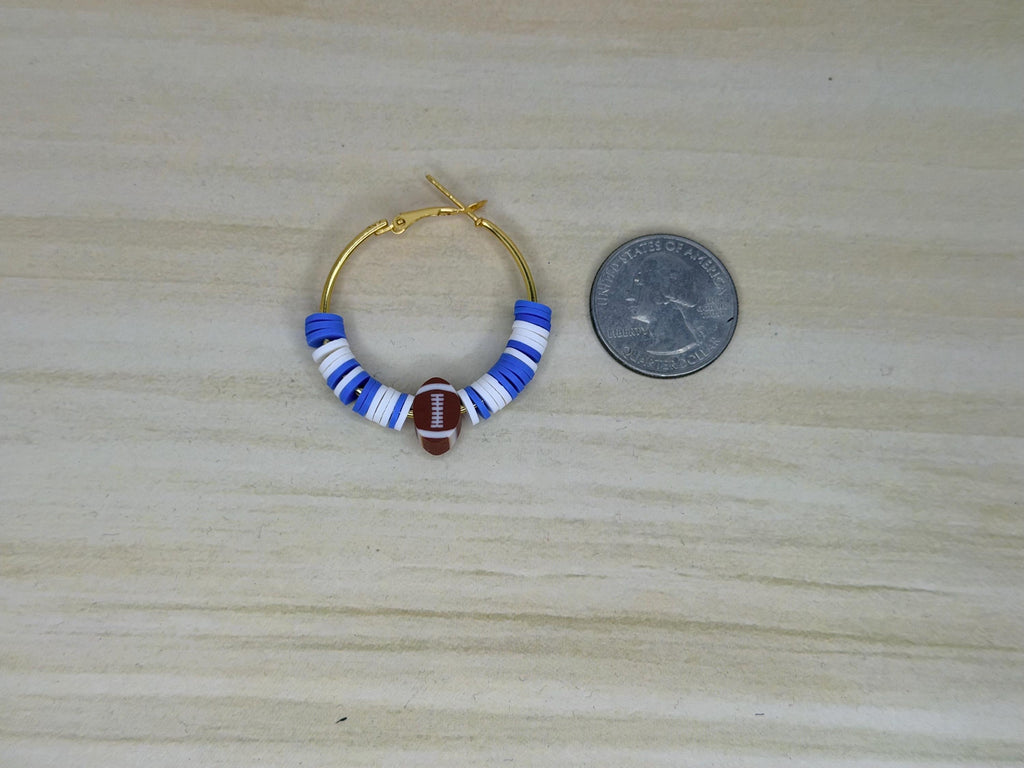 Colts Inspired Clay Bead and Earrings Set Denver Team Spirit Jewelry Game Day