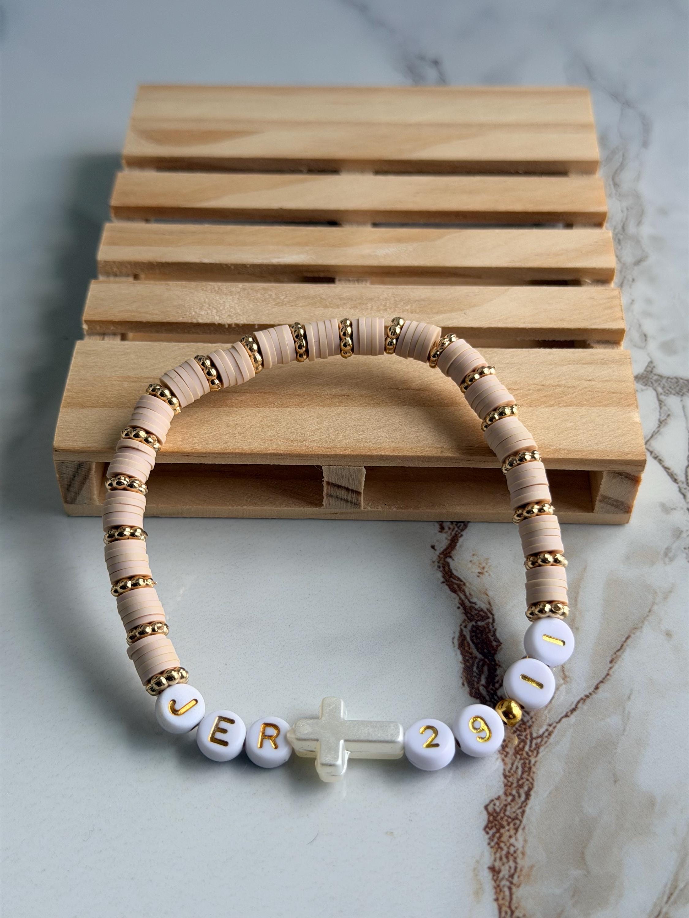 Customizable Bible Verse Beaded Bracelet, Faith Jewelry