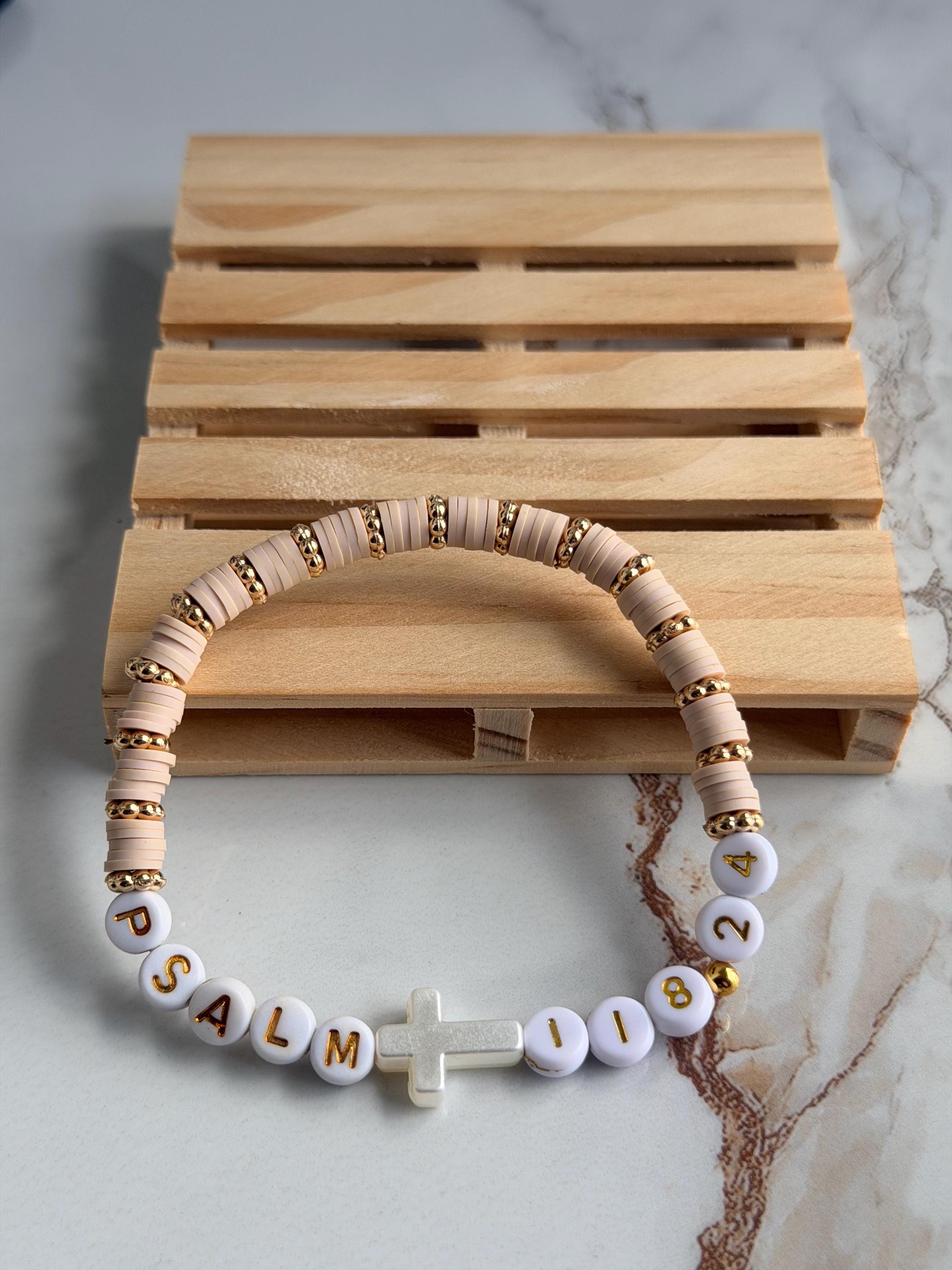 Customizable Bible Verse Beaded Bracelet, Faith Jewelry