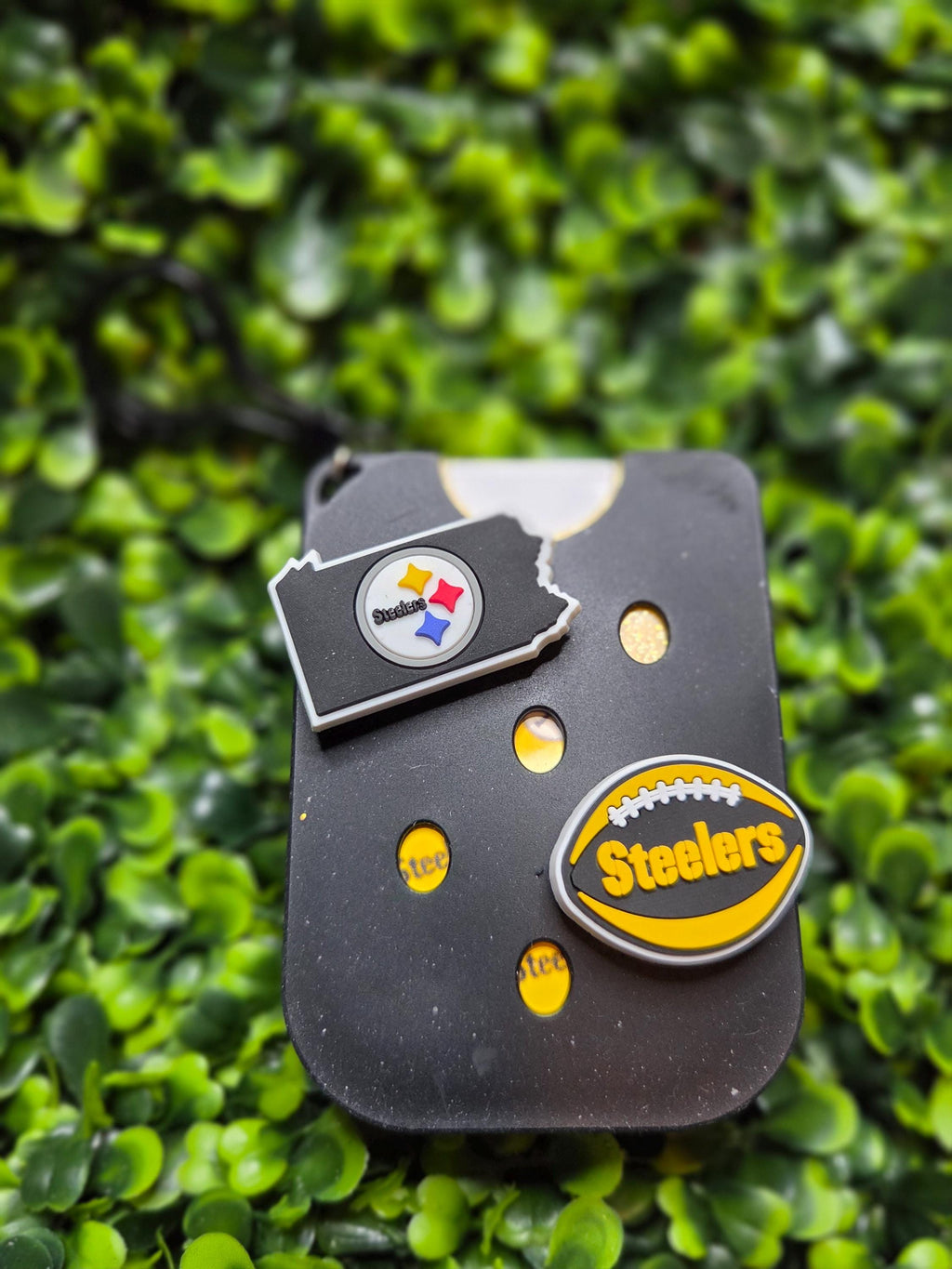 Steelers Inspired Custom Hand Sanitizer Keychain with Charms