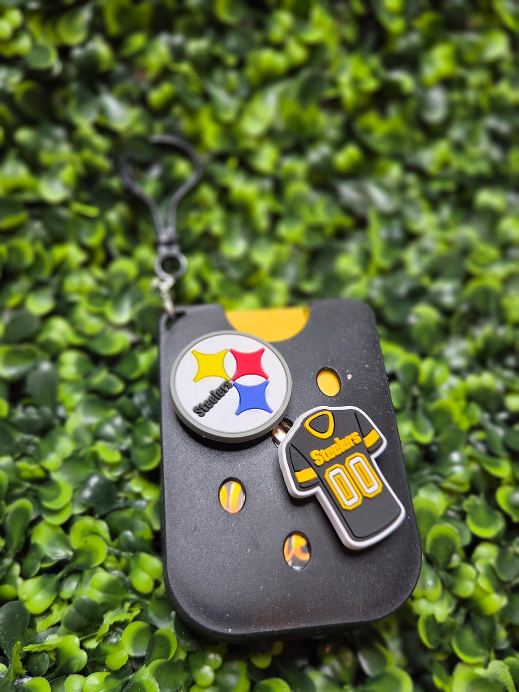 Steelers Inspired Custom Hand Sanitizer Keychain with Charms