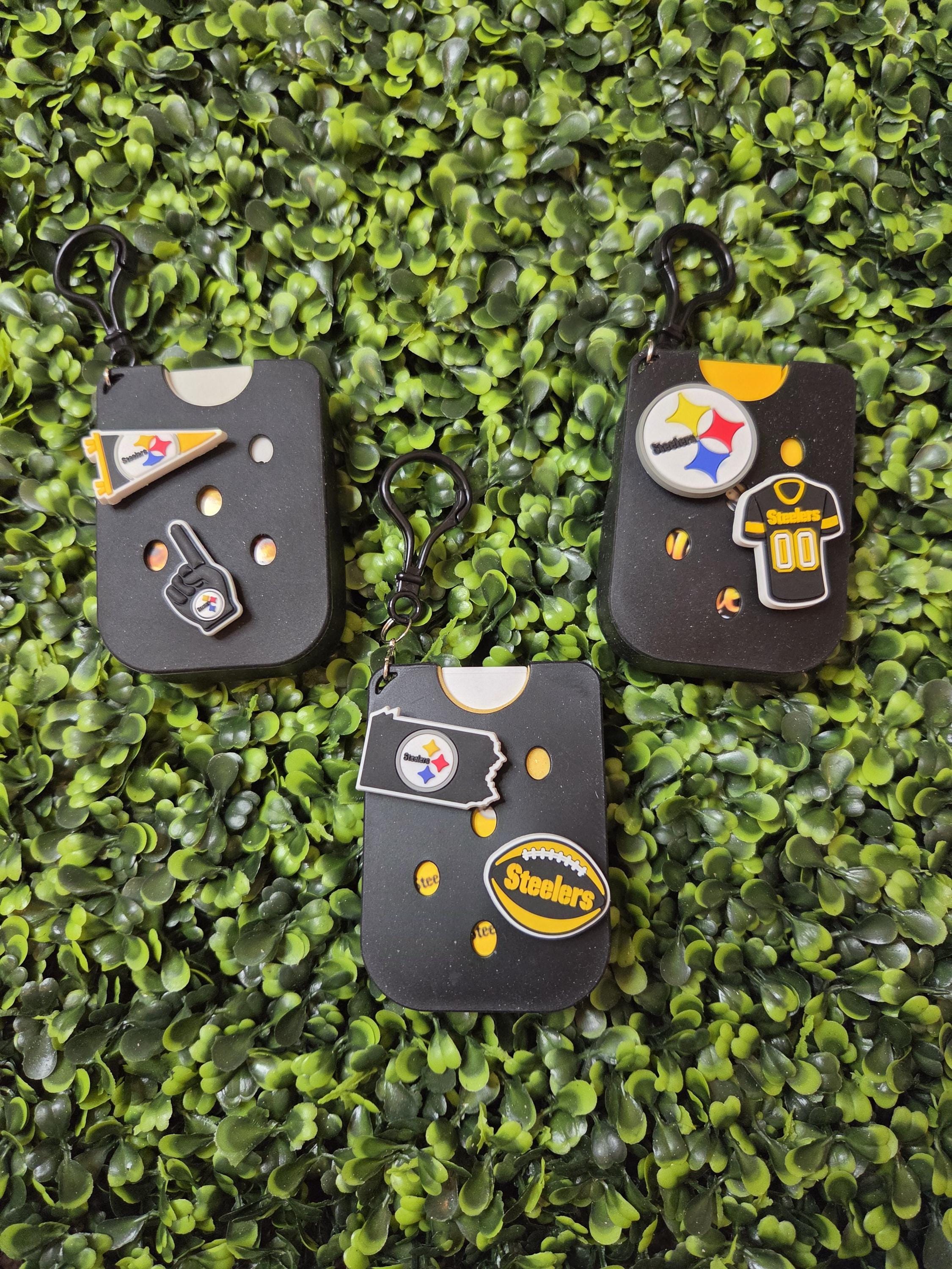 Steelers Inspired Custom Hand Sanitizer Keychain with Charms