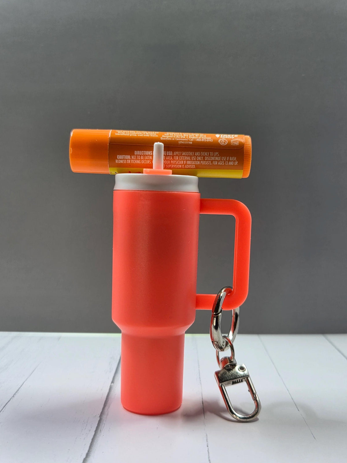 Mini Tumbler Keychain, Removable Lid and coordinating Lip Balm