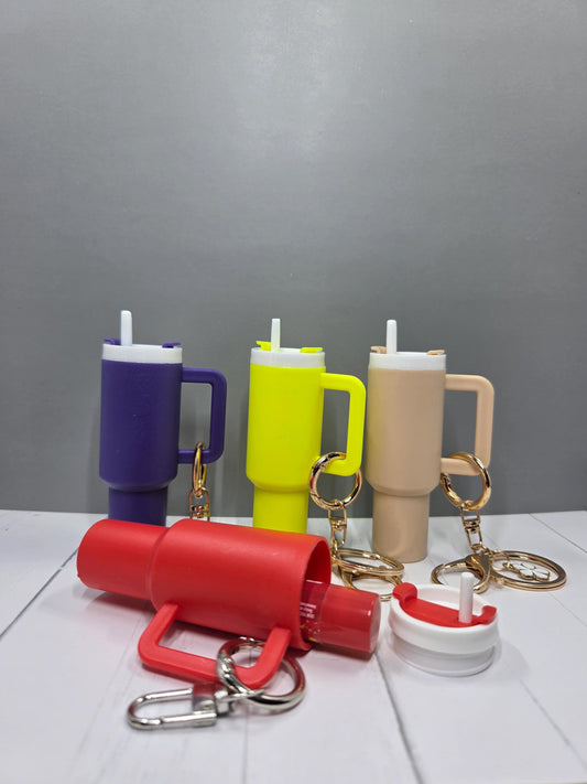 Mini Tumbler Keychain, Removable Lid and coordinating Lip Balm