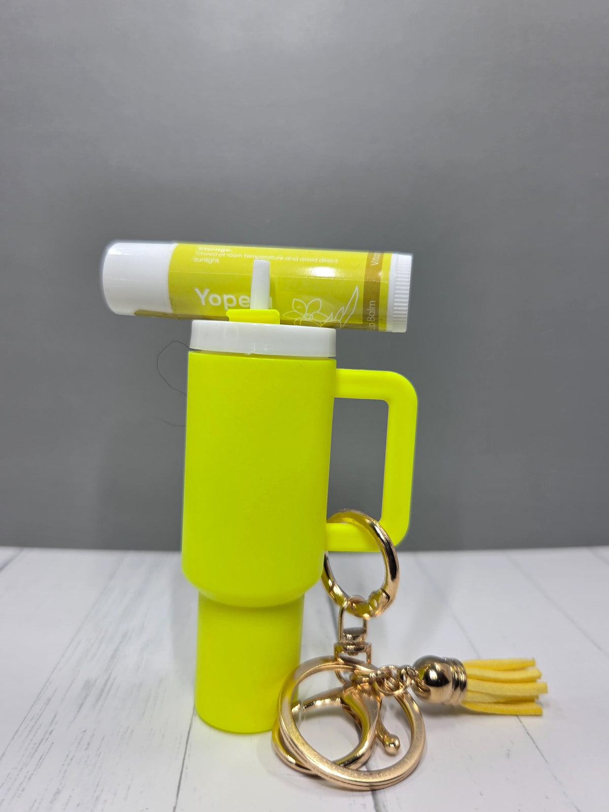 Mini Tumbler Keychain, Removable Lid and coordinating Lip Balm