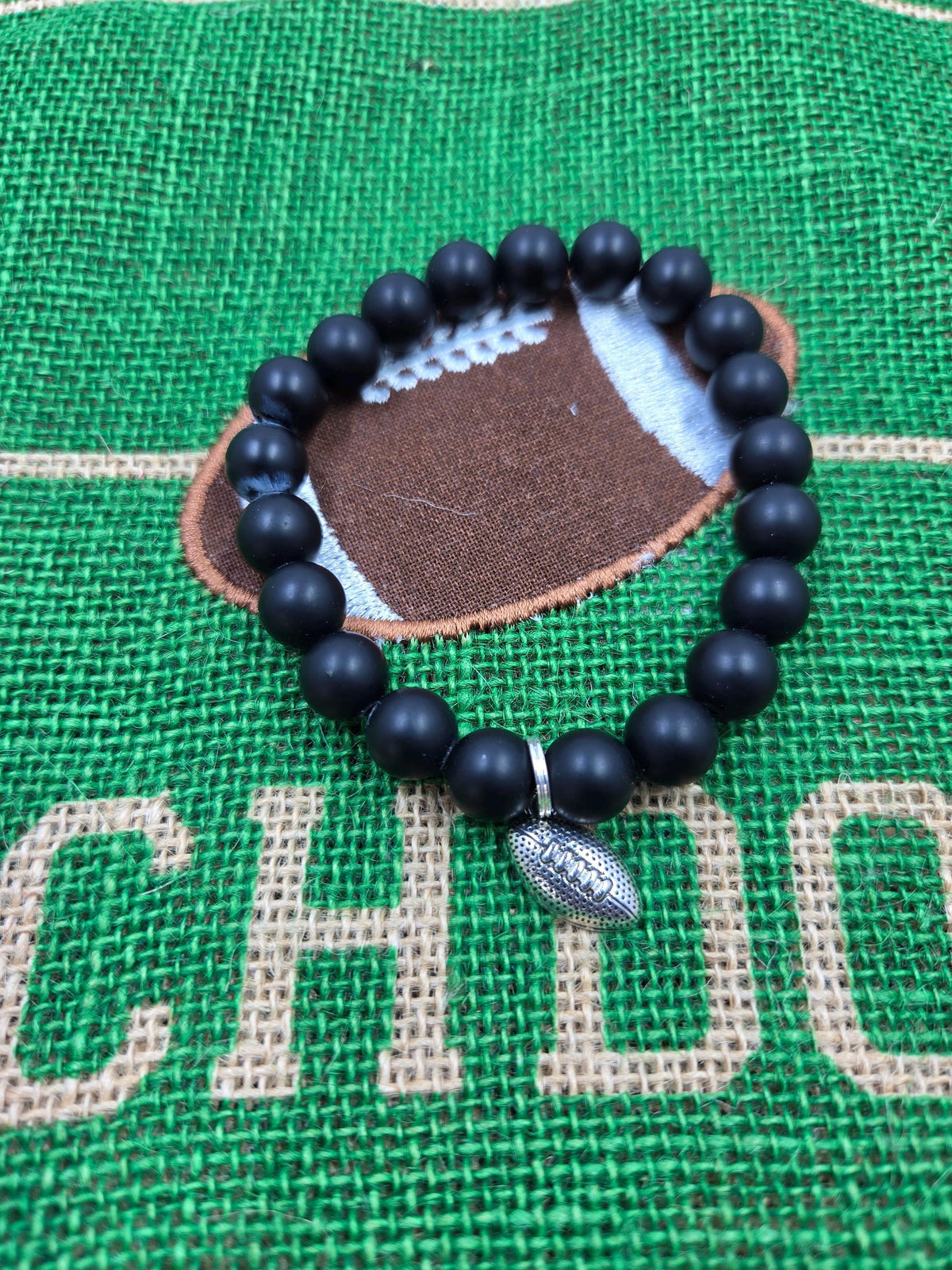Steelers Inspired Handmade Football Charms Bracelets Set