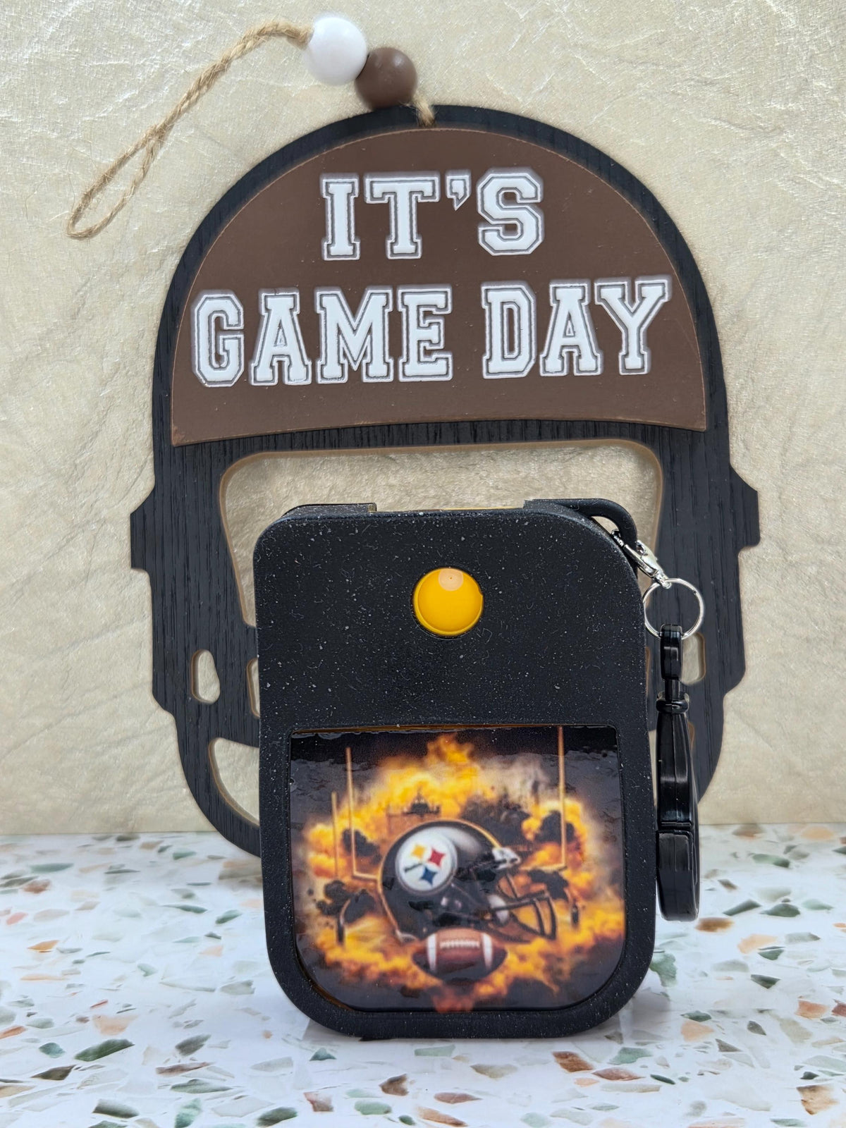 Steelers Inspired Custom Hand Sanitizer Keychain