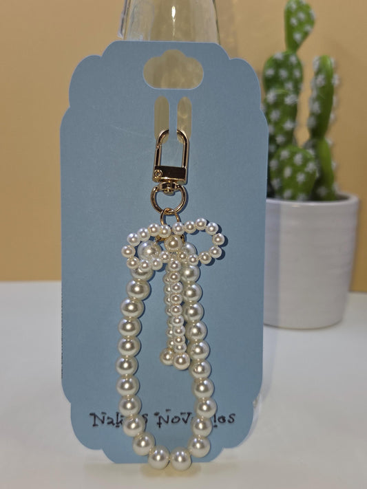 Pearl Bow Keychain, Coquette Purse Charm Accessories